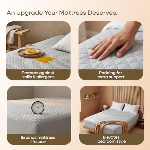 Image of SleepyCat Quilted Mattress Protector | Soft Quilted Comfort | Waterproof Backing | Everyday Mattress Protection | Multiple Sizes |(Queen Size, 72x60 Inches)