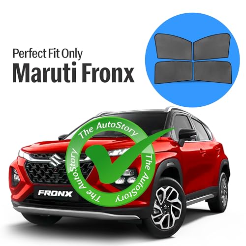 Image of Autostory Custom Fit Black Mesh Car Sunshade for Fronx | UV & Heat Protection Car Window Curtains | Privacy Car Sun Shade | Breathable Vehicle Specific Side Window Shades