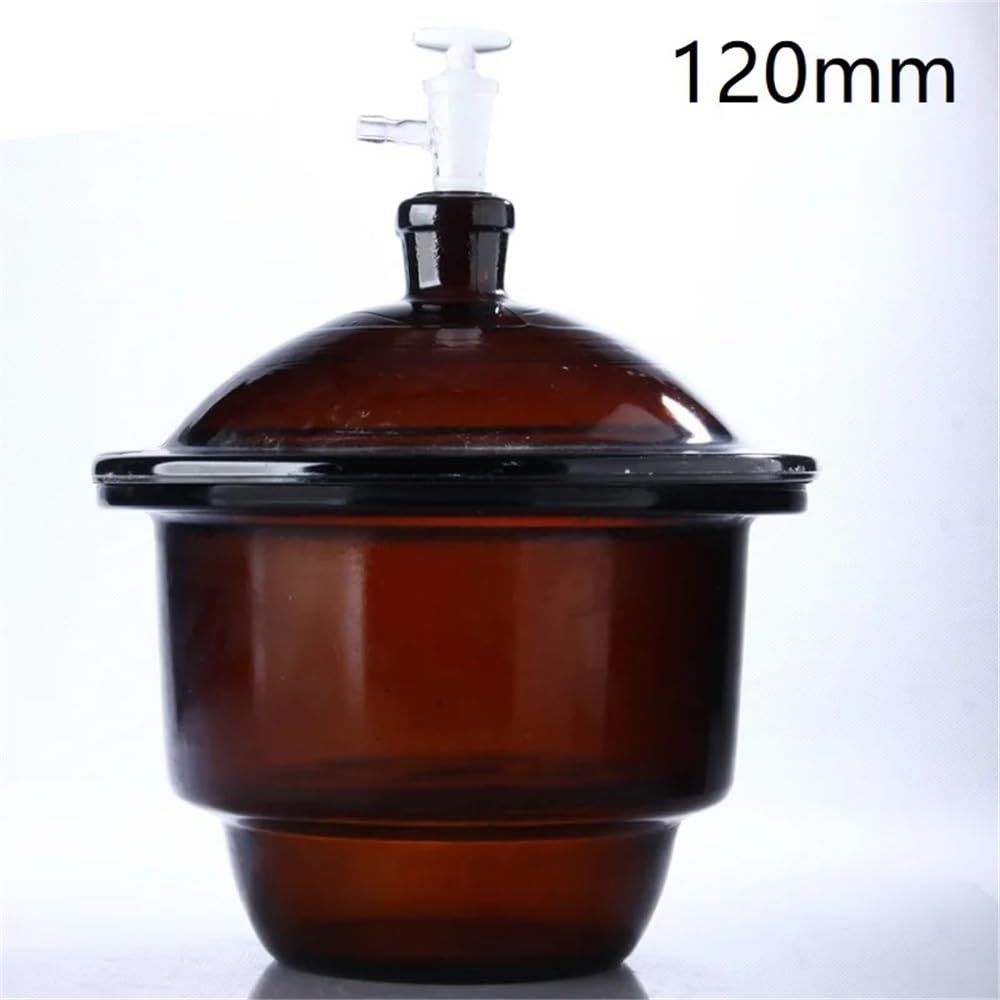 Laborglaswaren 120mm Vakuum/Normal Exsikkator Transparent/Braun Glas Mit Boden In Absperrhahn Platte Labor(Brown Normal)
