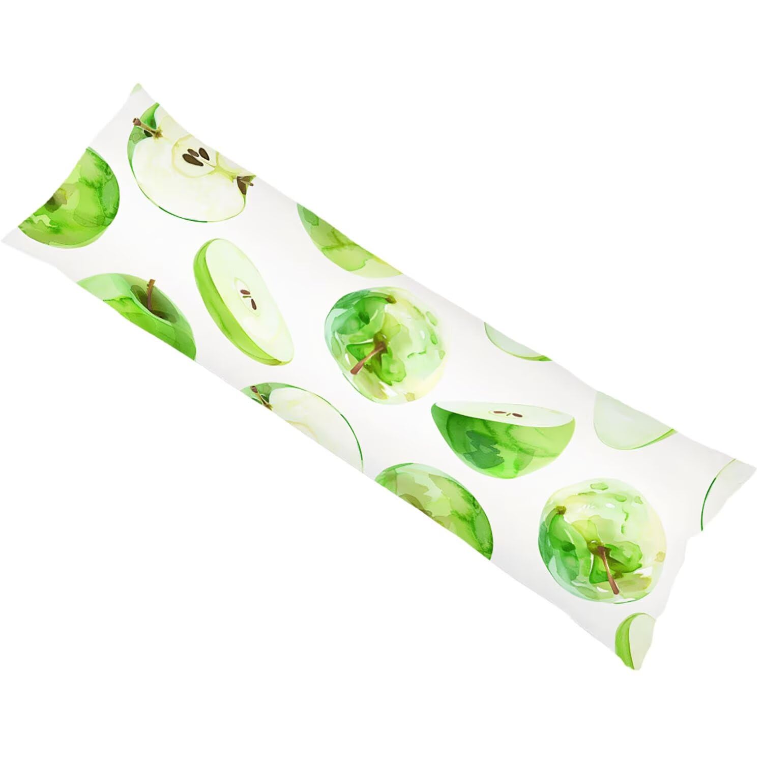 Poduszka do spania na boku, 60 x 180 cm, biała, poszewka na poduszkę, miękka aksamitna poduszka do spania, dla osób śpiących na boku, owoce, dwustronny nadruk z zamkiem błyskawicznym, dekoracja salonu