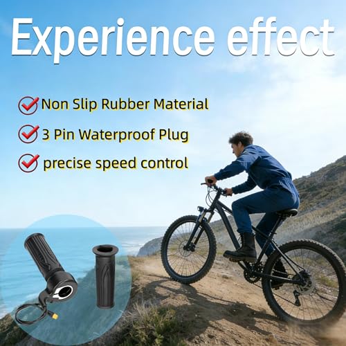 Image of 20X Full Twist Throttle Grip for Ebike 12V-72V, 3pin Waterproof Connector | 7 /8-inch 22.2mm Handlebar, Compatible with Electric Bicycle, Scooter, Mountain Bike
