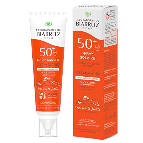 Laboratoires de Biarritz ALGAMARIS Sonnenspray LSF50+, Bio zertifiziert, natürliche Inhaltsstoffe