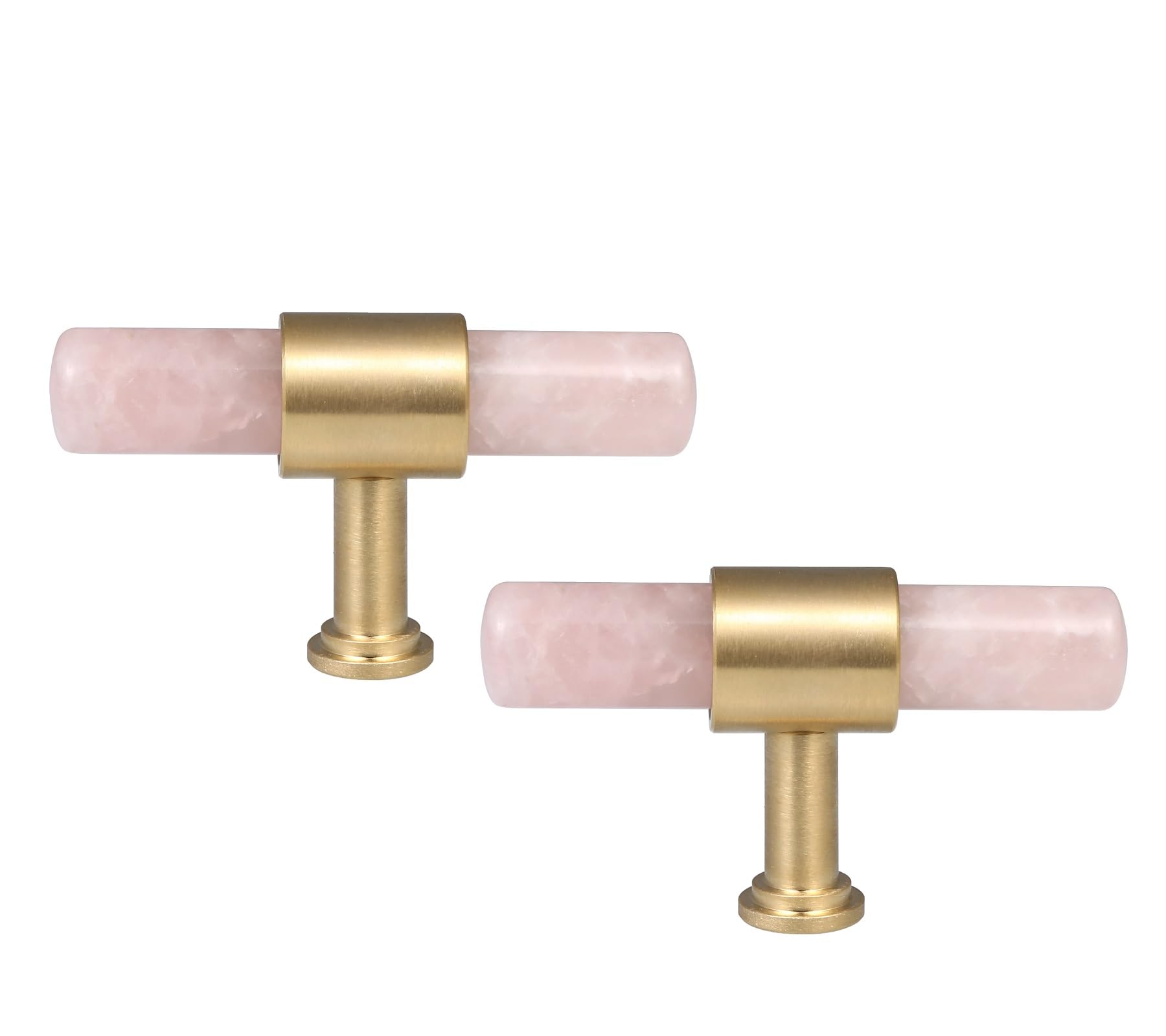 Boutons de tiroir en quartz rose pour remplacer des poignées usées et relooker un meuble