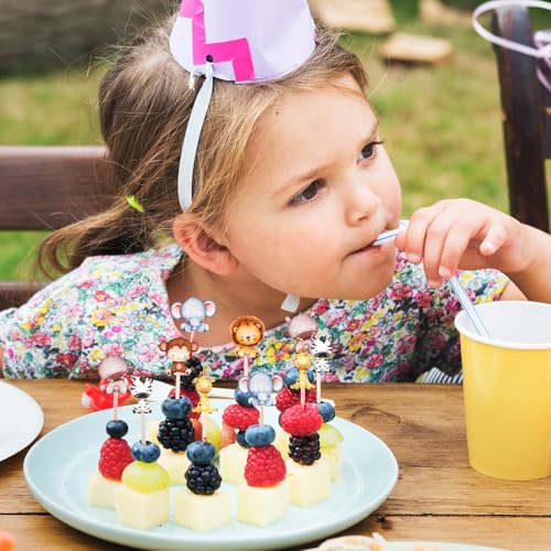 Cure-dents animaux de la jungle pour apéritif d'anniversaire