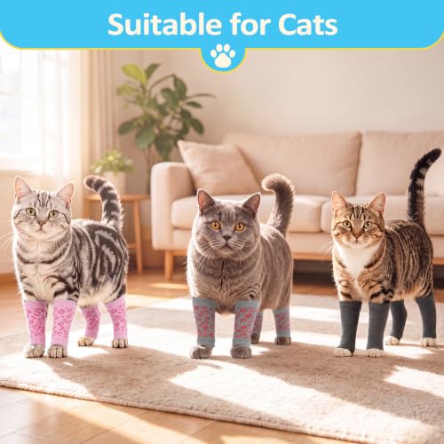 Image of ROZKITCH 4 PCS Dog Knee Elbow Protector Reduce Licking Scratching Elbow | Soft Knitting, Stretchy Fit Sleeves, Helps Reduce Licking, Dog & Cat Friendly, Easy to Wear, Daily Leg Coverage