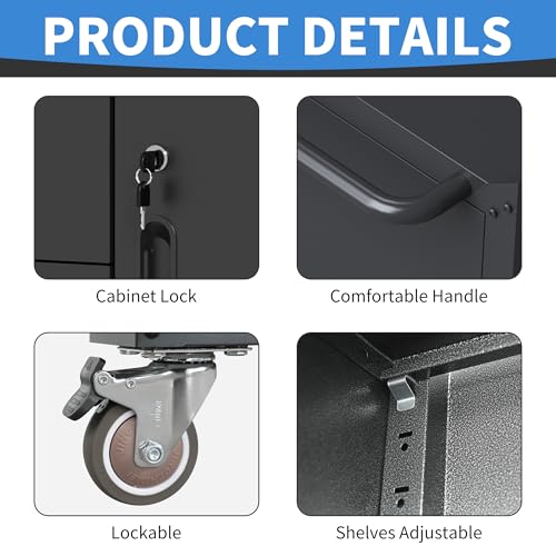 Image of Metal Storage Cabinet for Garage, Tool Cabinet, Utility Cabinet