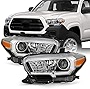 AKKON - Fits 2016-2022 Toyota Tacoma SR/SR5 Models w/o DRL Projector Black Headlights Pair Driver + Passenger