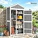 Outsunny Gartenschrank aus Holz – Gartenhaus für den Außenbereich, wasserdicht, mit Metalldach – Aufbewahrungsmöbel für Terrasse mit Doppeltür für Gartengeräte, 105 x 55 x 179 cm, Weiß und Grau
