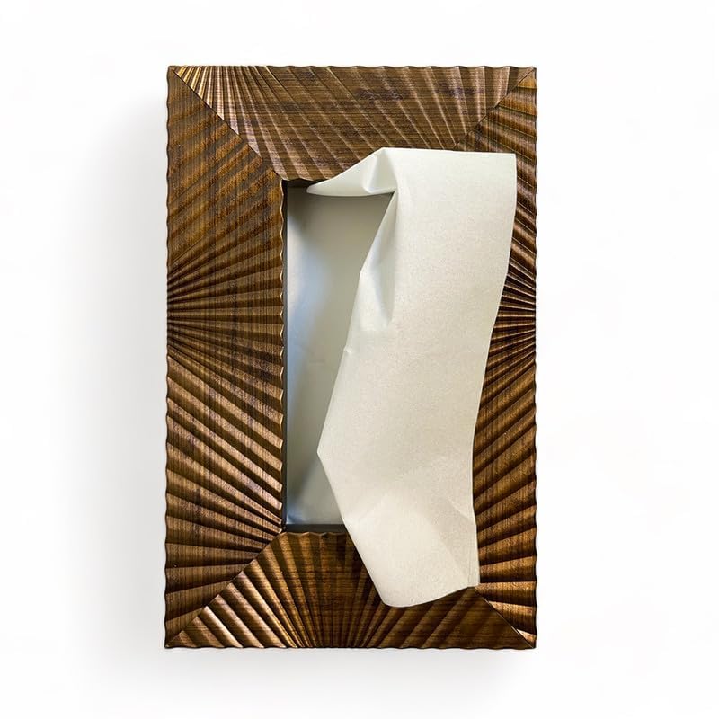 Image of Art Street Coffee Tissue Box Holder with Cover, Rectangle Facial Tissue Paper Box Holder Decorative Organizer, Napkin Dispenser Box for Bathroom, Home, Office & Restaurant (9x6x2.3 Inch)