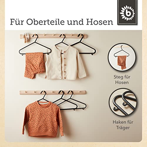 Bieco Kinder Kleiderbügel Kunststoff, Schwarz, 8 Stück – Ansicht 4