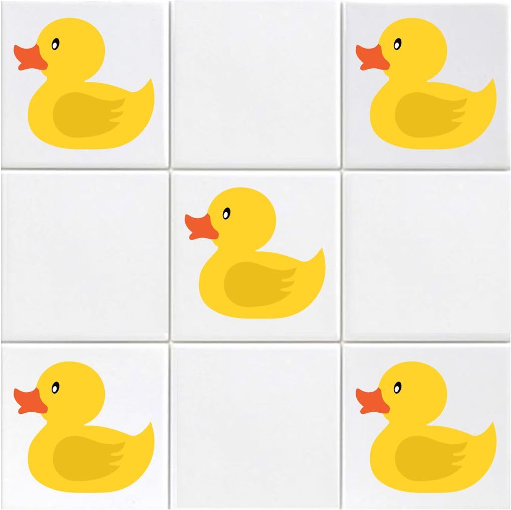 Hodge Creations Yellow Rubber Ducks Pack Of 15 Vinyl Tile Stickers Bathroom