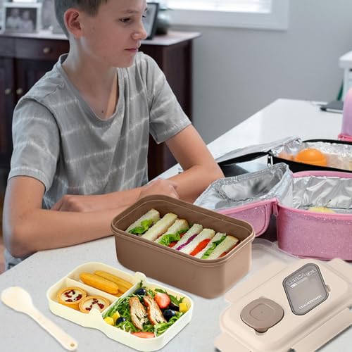 Auslaufsicherer, auslaufsicherer Lunchbehälter für Kinder | geteilter, mehrschichtiger Lunchbehälter 1600 ml, mikrowellengeeignet, spülmaschinenfest und konge