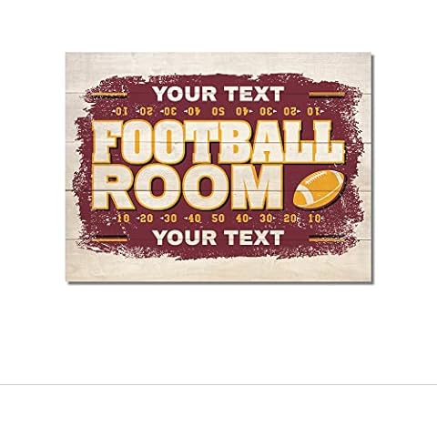 Imagine Signs Personalized Football Room Professional Washington Football Rustic Faux Wood Sign | Easy to Hang, Decorate Walls and Doors, Indoor Outdoor | 3MM Foam Backing 12" x 9" (Burgundy, Gold) Cover