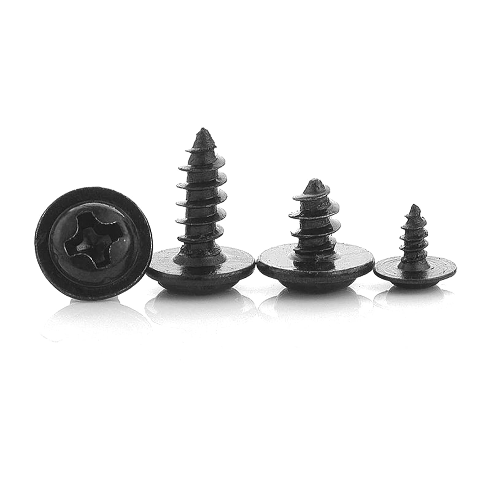 Tornillos autorroscantes Tornillos autorroscantes de cabeza redonda con ranura en de acero al carbono negro, M5 x 18 mm, 20-100 unidades, M1.2/M1.4/M1.5/M1.7/M2/M2.3/M2.5/M2.6/M3/M3.5/M4/M5(M2x12mm)