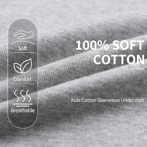 Image of Phedrew 6 Pcs Kids Soft Undershirt Tank Tops Cotton Undershirt Sleeveless Shirts for Girls Boys Unisex