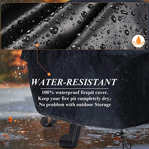 Iptienda Abdeckung für Feuerschalen, wasserdicht, strapazierfähig, rund-5