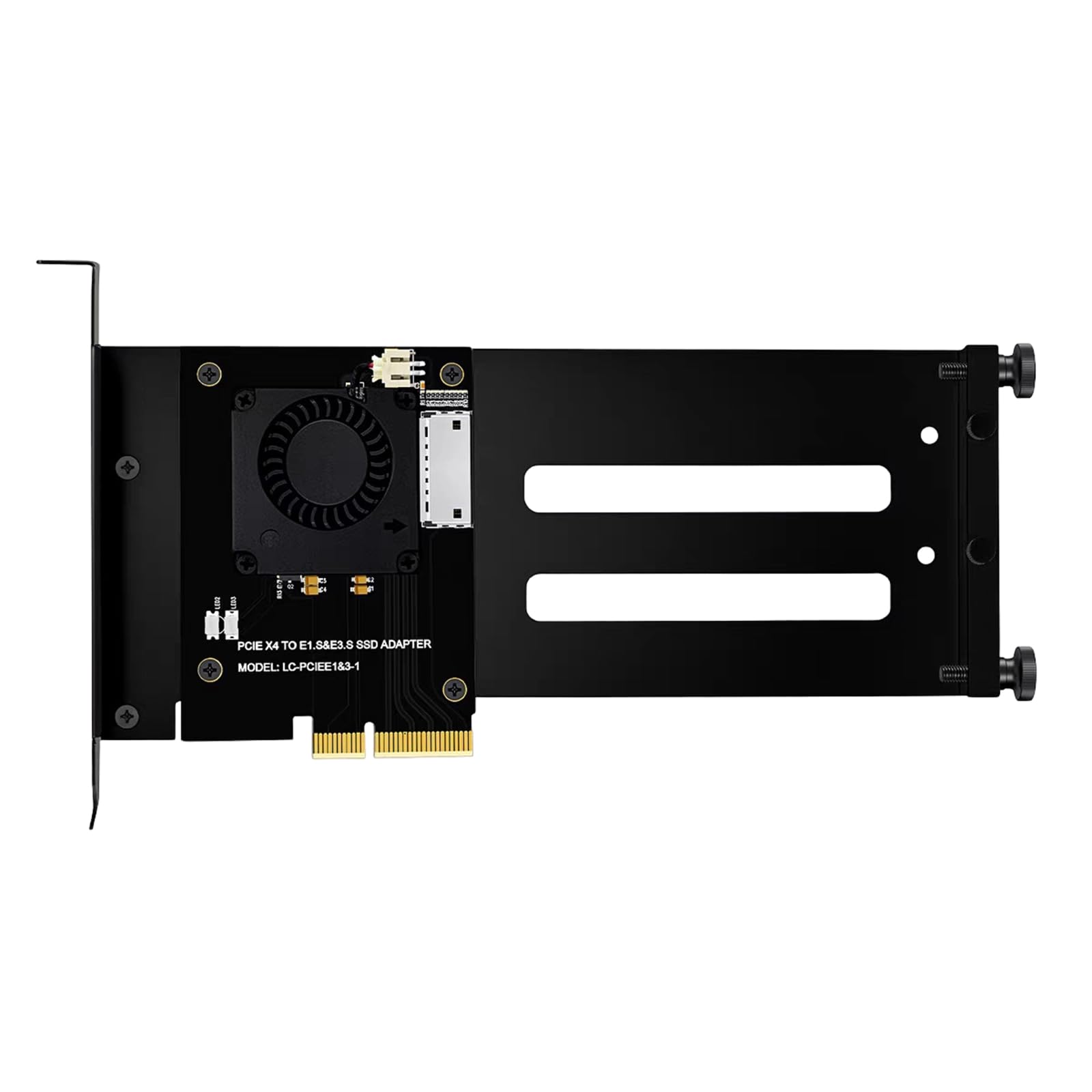 Praktyczny adapter PCIe 5.0 E1S z aktywnym wentylatorem chłodzącym do dysków SSD NVMe obsługujący adaptery NVMe E3.S U.2 U.3 Enterprises Storage NVMe