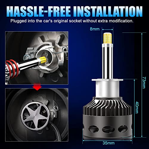 Atopli H1 Led Headlight Bulbs 8 Sides Csp Chips 20000Lm 6500K 360 Degree Lighting Replacement For High Beam Low Beamlight Extremely Bright White Conversion Kit,Pack Of 2 #TOP4