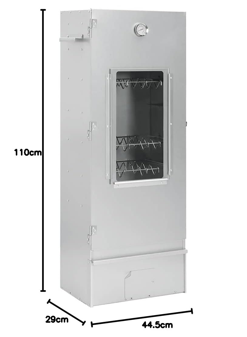 Ahumador para horno de barbacoa con virutas de madera, 44,5 x 29 x 110 cm, gabinete de ahumado para fumar, carne, pescado, queso