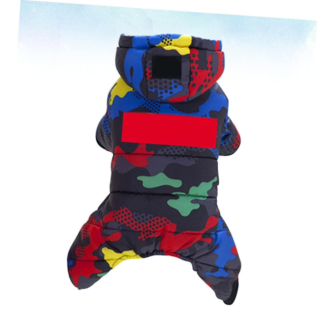 PRETYZOOM 2pezzi Cappotto Invernale Spesso per Cani Camouflage con Design Bottoni Abbigliamento per Animali Domestici per Bulldog Francese e Altri Cani Taglia Rosso