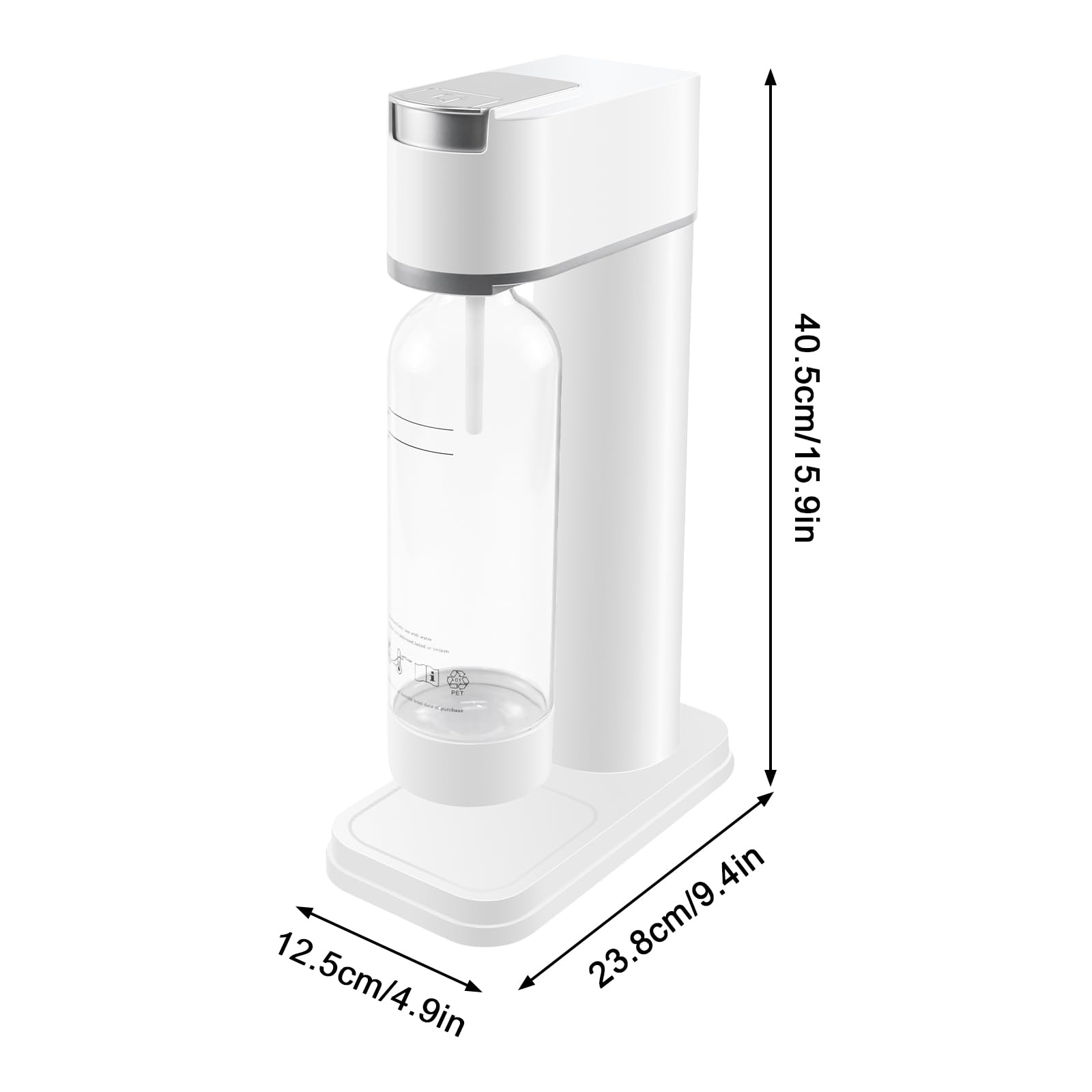 Aerador de Soda con Botella de 1 Litro - Crea Bebidas con Gas en Casa Fácilmente, Blanco