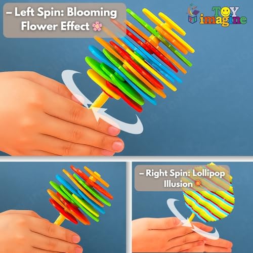 Image of Toy Imagine Candy Flower Fidget Spinner Toy for Kids - BIS Certified Spinning Lollipop Floater Ball with Magic FlipSphere Action | Small Sensory Spring Toy for Boys & Girls Ages 3+