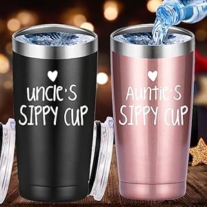 Mamihlap Uncle's and Auntie's Sippy Cup Travel Mug Tumbler.Uncle & Aunt Gifts.Birthday Fathers Mothers Christmas Day Gifts for Uncle and Auntie from Nephew and Niece.(20oz Black&Rose Gold) Mamihlap Uncles and Aunties Sippy Cup Travel Mug TumblerUncle Aunt GiftsBirthday Fathers Mothers Christmas Day Gifts for Uncle and Auntie from Nephew and Niece20oz BlackRose Gold