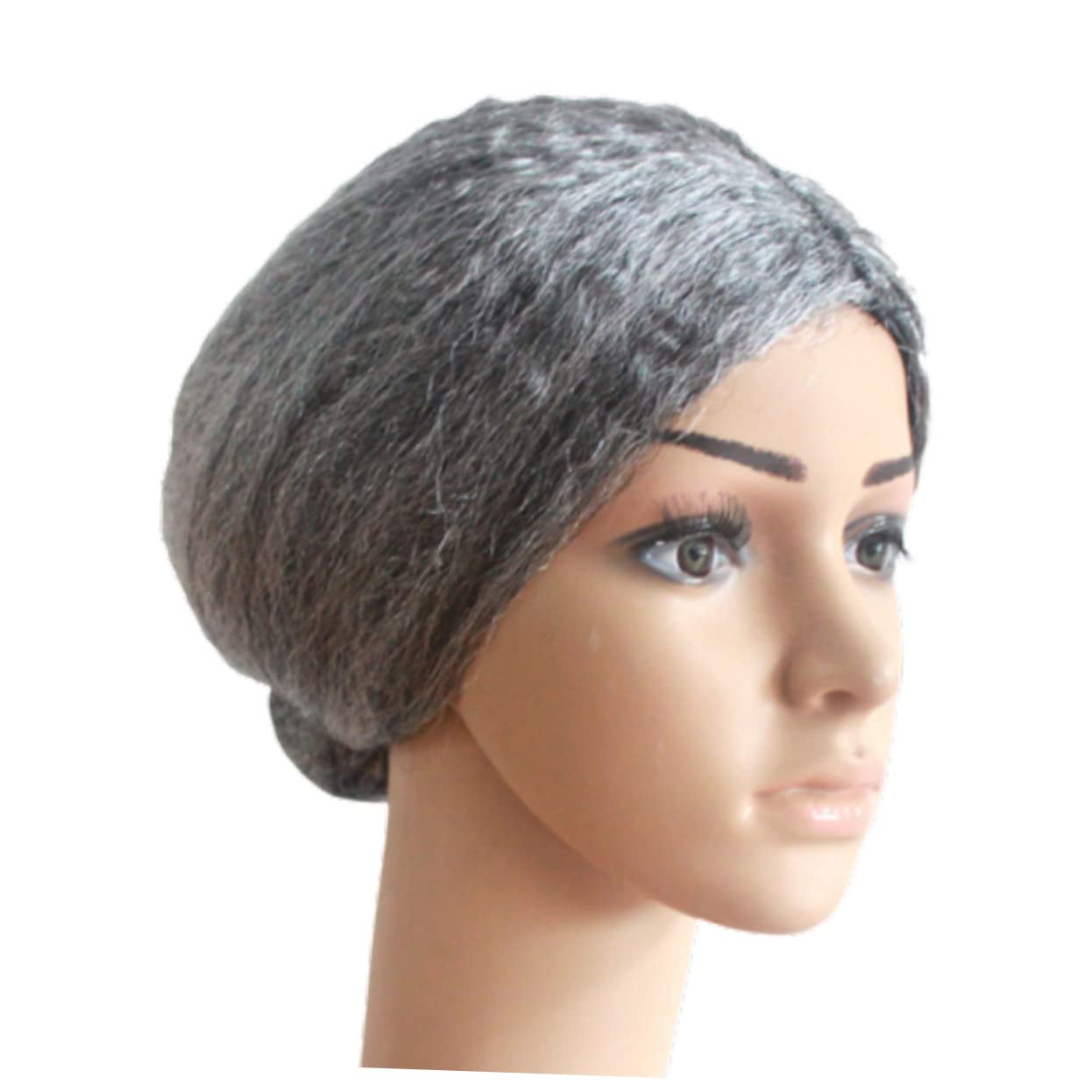 Healeved 3 Stück Graue Grandma Wig mit Dutt für Damen Bequeme Faschingsperücke aus Fasern Wiederverwendbar Geeignet für Halloween Weihnachten Cosplay und Karneval Lustiges Accessoire für