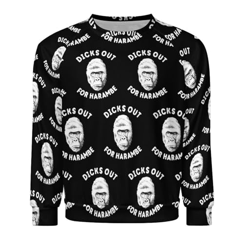 Dicks Out For Harambe Men's Crewneck Sweatshirt Pullover Long Sleeve Casual Tops4