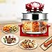 DangLeKJ Friggitrice alogena Forno a convezione Friggitrice ad Aria 10L con Coperchio Accessori Ciotola in Vetro Timer Salute Nessun Olio alogena (friggitrici ad Aria)