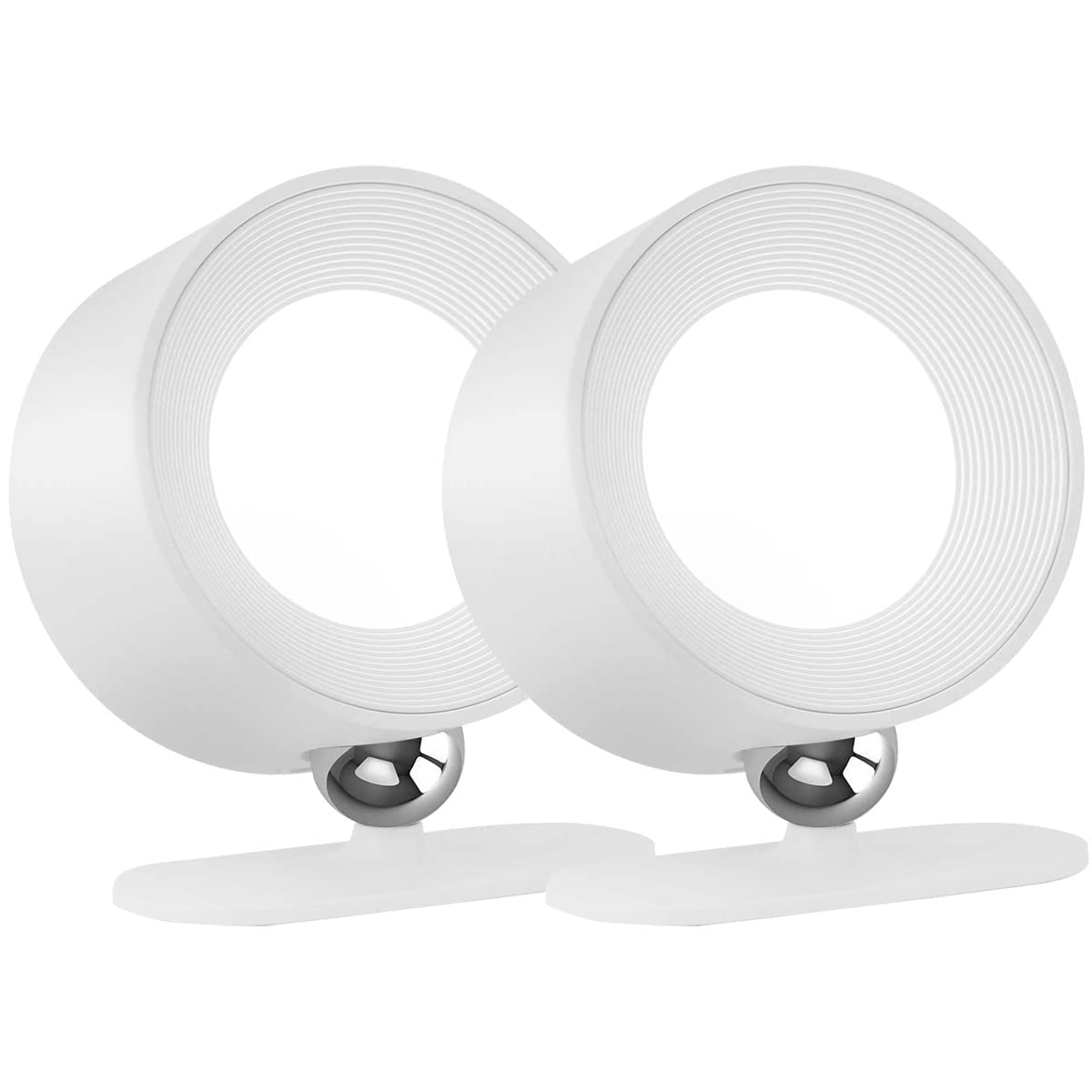 SANSUN Rechargeable Battery LED Wall Mounted Light for Bedside Reading and Bathroom Mirror (White, 2 Pack)