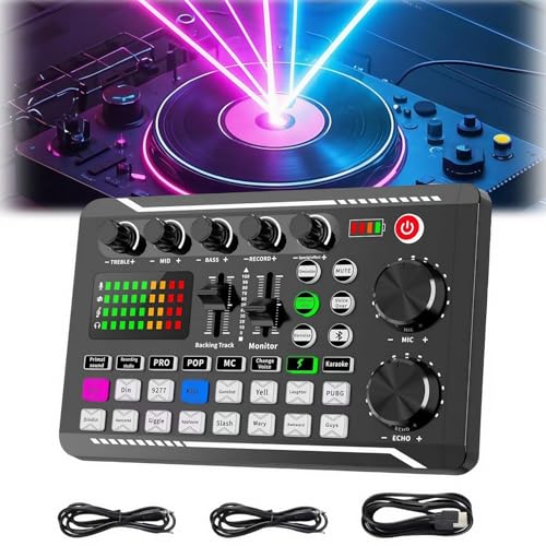 Live Sound Card With Dj Mixer Effects,Live Sound Card,With Multiple Sound Effects Sound Board,Gaming...