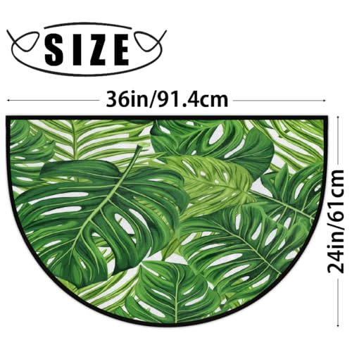 Tapis d'intérieur feuilles de palmier vert design premium - 3