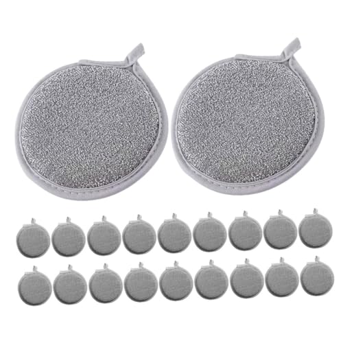 BUTIFULSIC 20pcs Double-Sided Dish Scrubbers Kitchen Sponges High Absorbency Non-Oil Sticking Nylon Scrubbers for Dishes Pots and Pans