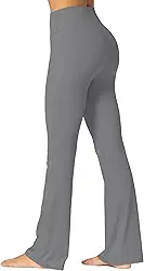 Sunzfly Calça legging feminina flare com bolsos cintura alta controle de barriga yoga bootcut treino academia casual