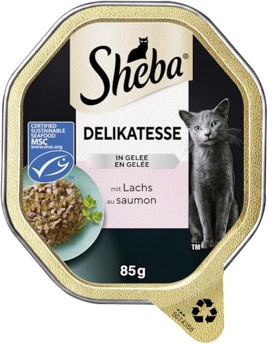 Sheba Schale Nassfutter für Katzen Delikatesse in Gelee mit Lachs 2 x 11 x 85g 2
