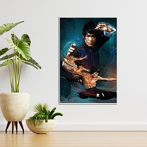 Image of TenorArts Bruce Lee Poster MMA Fighter Fan Art Print Wall Poster with Thick 300 GSM Matt Finish Paper (18inches x 12inches)