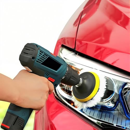 Image of 6Piece 3Inch Wool Polishing Pad Set Ideal Drill Buffer Polisher Attachment for Versatile and Efficient Polishing