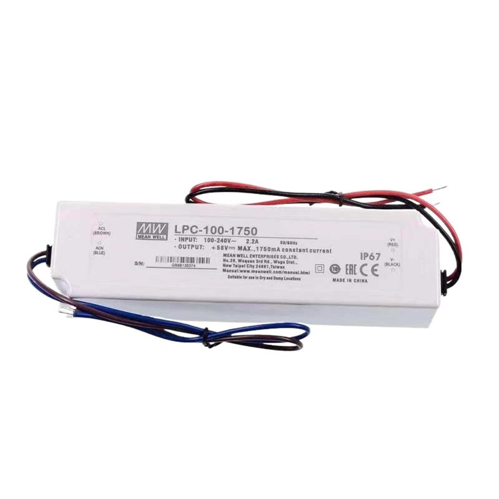 Fcarumiqp Lpc-100-1750 1750Ma 100W Constant Current Single Output Switching Power Supply Led Driver Ip67