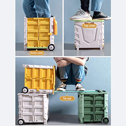 MNSSRN Bequem und Multifunktionswagen, Folding Einkaufswagen, Grocery Einkaufswagen, Kleinwagen, langlebig und robust Haushalts Trolley,Rosa