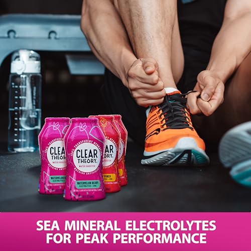 Image of Clear Theory Water Flavoring Drops with Electrolytes, Water Enhancer Liquid Flavored Water Drink Mix, Hydration for Kids, Vegan, Gluten Free, Low Calorie (Watermelon Berry & Fruit Punch)