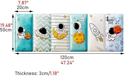 Miniatura 8 de Paneles de pared 3D de dibujos animados 3D suave cabecero de cama autoadhesiva, anticolisión, calcomanías de pared para habitaciones de niños,