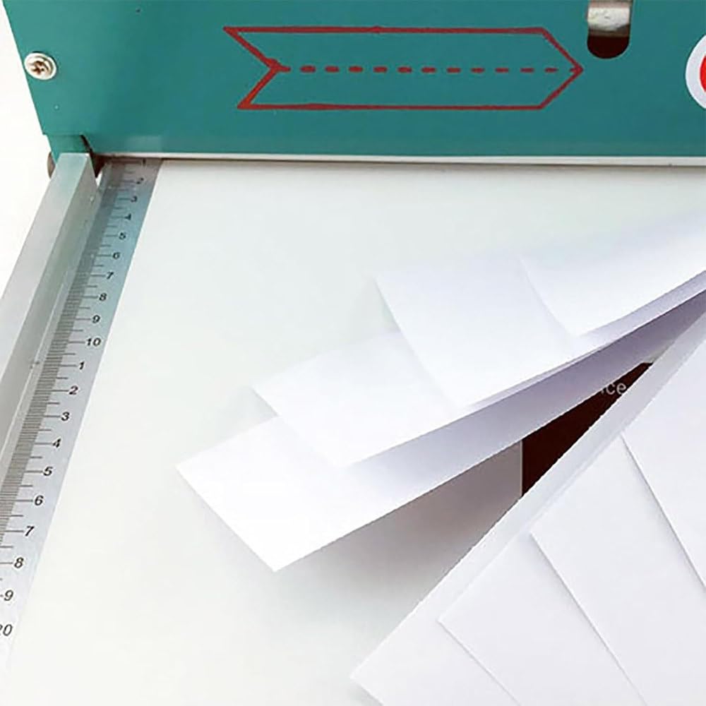 Manuelle Falzmaschine, 450 g/m², verstärkter Stahl und Ganzmetallkörper, 480 mm breit, 4-Blatt-Vorschub, Dual-Skalen-Lineal für maximale Haltbarkeit und reibungslose Leistung