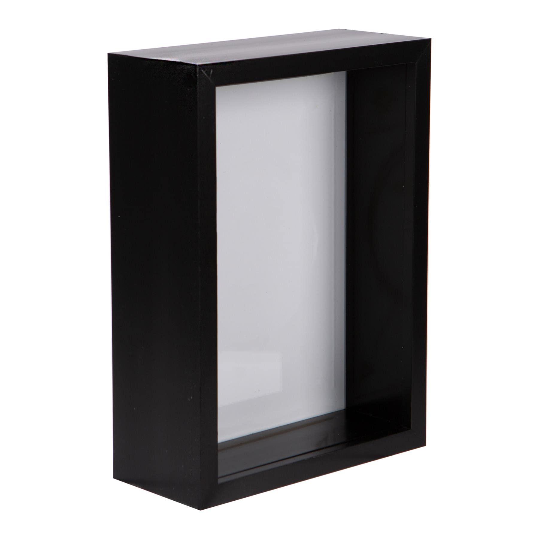 Nicola Spring 3D Shadow Box - 5 x 7 (12 x 17cm) - Pack of 1 - Black 3D Photo Frame Picture Frame Deep Box Portrait Display Case for Crafts, Keepsakes, Wedding, Graduation
