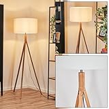 HOFSTEIN Stehleuchte Flemming, Stehlampe aus Metall/Holz im modernen Boho-Design, Schirm aus Stoff,...