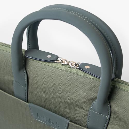 Image of Bellblock Sleek Messenger Laptop Bags For Men /Women Office Use | Travel Friendly With Luggage Strap | Office Bag For Man /Woman | Cotton Canvas | Olive Green (Upto 14 Inch)