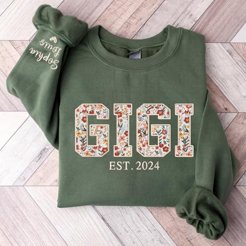 Custom Embroidered Mama Grandma Sweatshirt, Sweatshirts for Women, Personalized Gifts for Mama Grandma3