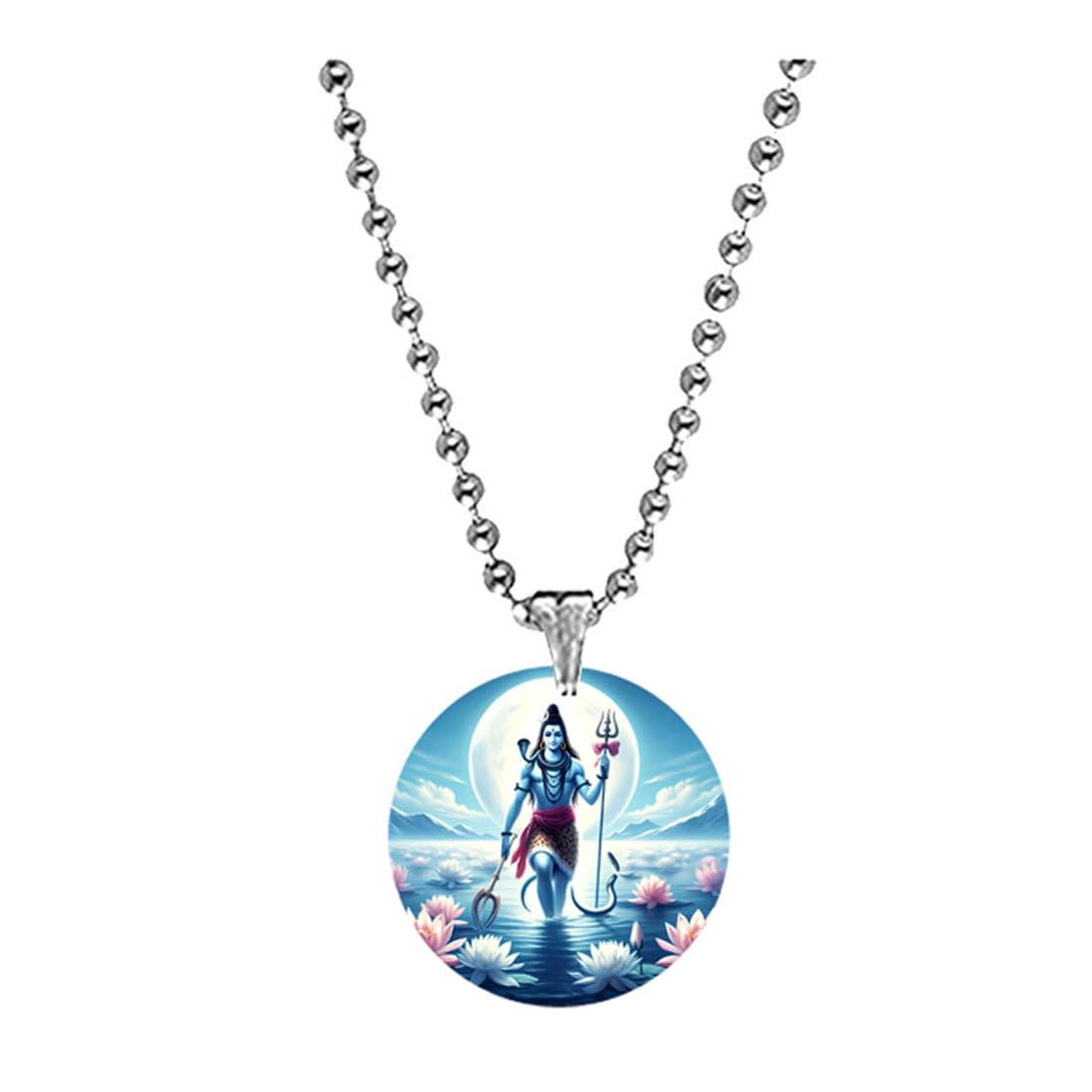 abhiora fashion Lord Shiv Shambo Mahadev Bead Chain Acrylic Blue Religious Pendant for Men Women, Spiritual Lightweight Durable Design for Daily Wear-picture-31