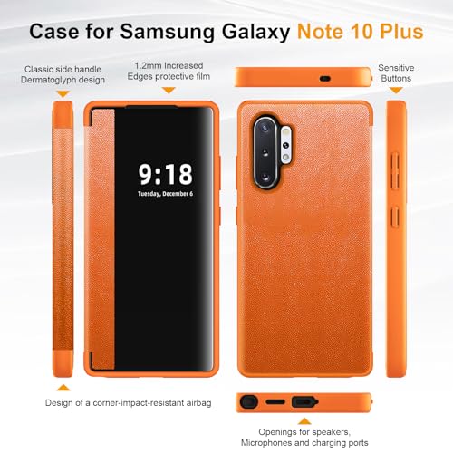 Etui Galaxy Note 10 Plus integral protection 360 rabat S View orange thin - 4