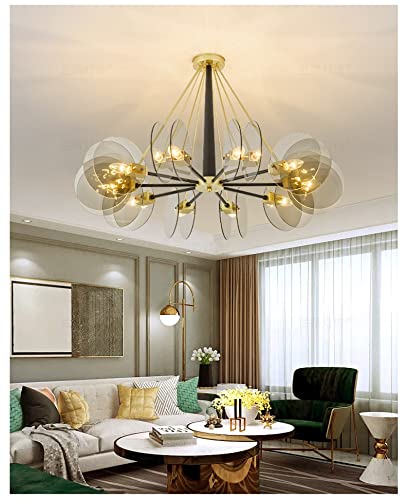 Lustre LED moderne E14 or brillant éclairage de plafond 10 lampes - 2
